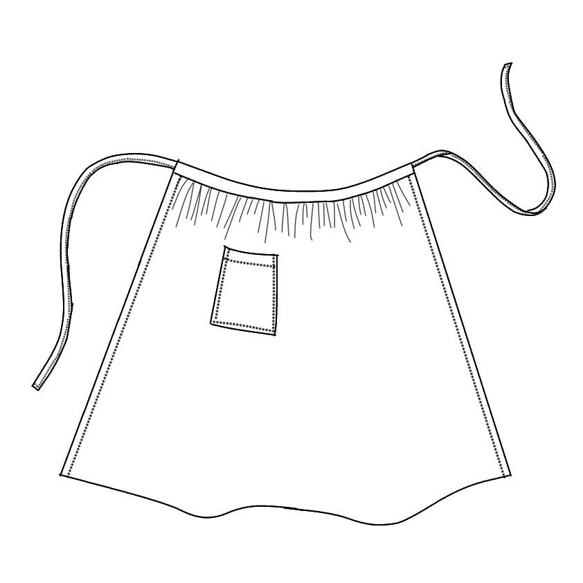 型紙・作り方】腰巻きエプロン - ハンドメイド洋裁ブログ yanのてづくり手帖-簡単大人服・子供服・小物の無料型紙と作り方-