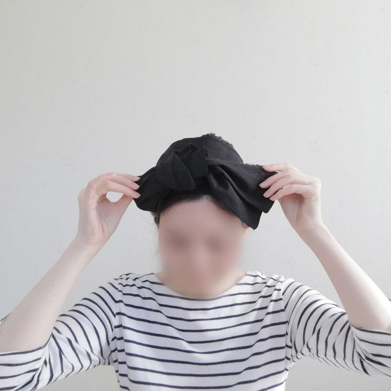 型紙 作り方 ハギレ活用 簡単ターバン ヘアバンド ハンドメイド洋裁ブログ Yanのてづくり手帖 簡単大人服 子供服 小物の無料型紙と作り方